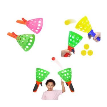 Imagem de Kit 2 Brinquedos Lança e Pega Bolinhas Passe Jogar Pegar