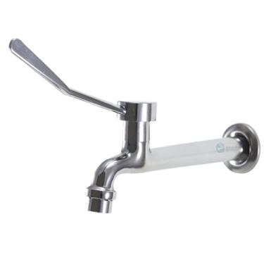 Imagem de Torneira Clínica Parede Metal Cromado com Alavanca Cotovelo - 1/4 Volta