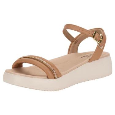 Imagem de Sandália feminina anabela modare 7189112, Salmão, 36