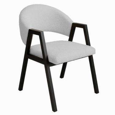 Imagem de Cadeira de Jantar Antonella Boucle Estilo Poltrona Com Pés Preto - 7 D