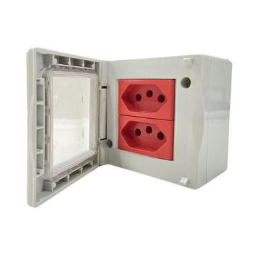 Imagem de Tomada Dupla Vermelha 20A Sobrepor Prova Dagua Externa Kalop