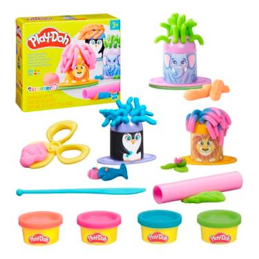 Imagem de Play-Doh Conjunto de massinha Criar Animais Divertidos, kit com 4 potes de massa Play-Doh colorida e acessórios, presente de Natal e Ano Novo para crianças a partir de 3 anos