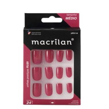 Imagem de Unhas Postiças UP311A Tamanho Médio Rubi - Macrilan