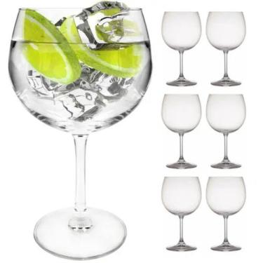 Imagem de Jogo 6 Taças Gin Cristal Ecológico Transparente 600ml Lyor