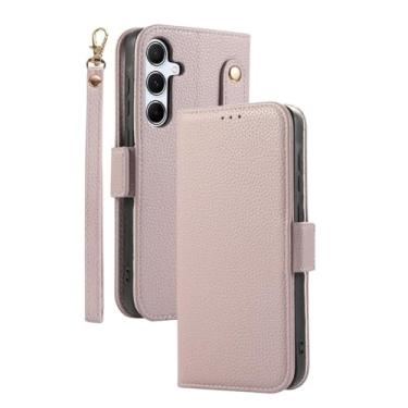 Imagem de HJZSZX Para Galaxy A55 5G Crossbody Alça de Pulso Capa de Telefone Carteira com Porta-Cartão (Para Galaxy A55 5G/Roxo)