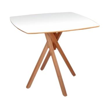 Imagem de Mesa de Jantar 80cm Quadrada com Laterais Arredondadas (Branco)