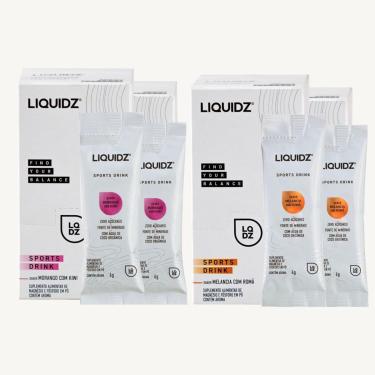 Imagem de LIQUIDZ® - Eletrólitos Zero Açúcares - Morango | Melancia - Kit 4 Caixas - 56 sachês-Unissex