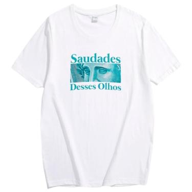 Imagem de Camiseta Camisa Dolar Real Saudade Desses Olhos Tumblr T-shirt Streetwear-Masculino