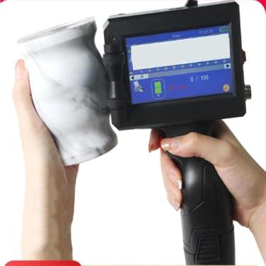 Imagem de Impressora A Jato De Tinta Portátil Altura De Impressão 2~12.7mm Codificador De Jato De Tinta Com Cartucho De Tinta De Secagem Rápida & Tela Touch De 4.3 Polegadas Para Código De Texto Qr C