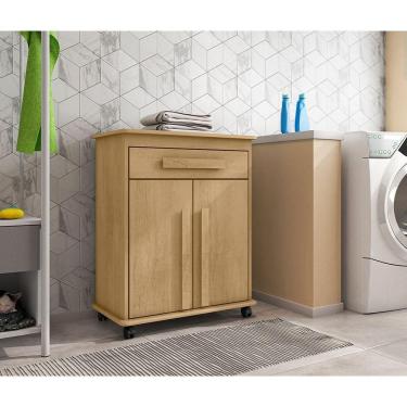 Imagem de Armário Balcão Multiuso 2 Portas 1 Gaveta Com Rodízios Chile Cinamomo