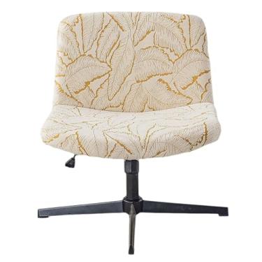 Imagem de Kitegrese Capa de cadeira cruzada, capas de assento de mesa de escritório, capas de destaque de assento largo no meio das costas para cadeiras de computador (amarela)