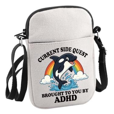 Imagem de Presente de conscientização TDAH Current Side Quest Brought To You By ADHD Crossbody Bag Mental Health Gift, Bolsa C lateral atual