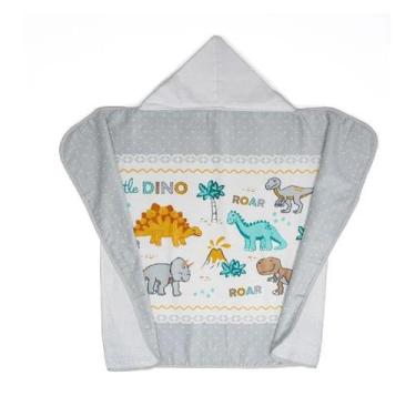 Imagem de Toalha Banho Velour Com Capuz 90x70cm Dohler, Branco e Verde