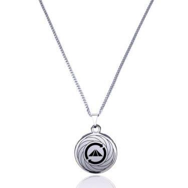 Imagem de Colar Simbolo Turbilhão Prosperador Placa Radionica Prateado - Balaio 