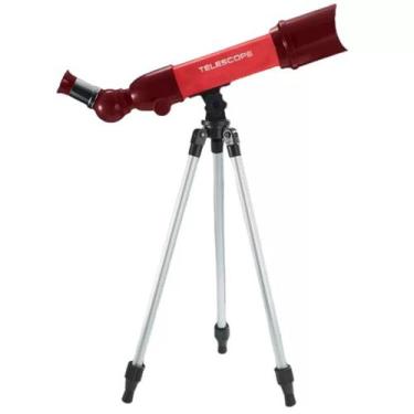 Imagem de Telescópio de Brinquedo com até 80x de Zoom Vermelho Polilab - Polibri