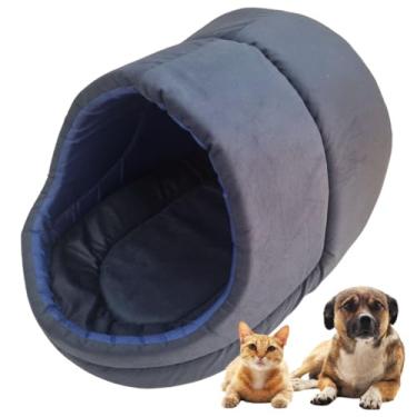 Imagem de Cama Pet Iglu Cabana para Cachorro e Gato, Tamanho Médio, 40 x 30 x 30 cm, Sued (Azul)
