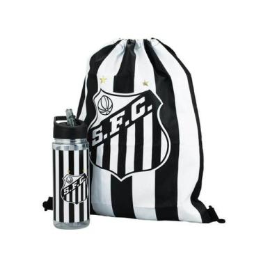 Imagem de Kit Santos FC Garrafa 450ml Mochila Saco Oficial Presente Infantil ou 