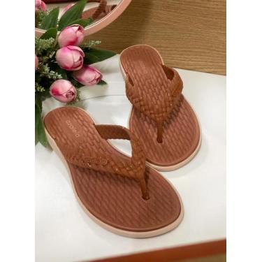 Imagem de Sandalia azaleia fernanda 19184 tiras traçadas, Marrom cacau claro, 36