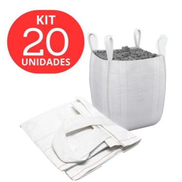 Imagem de 20 Big Bag Sacos Jumbo Reforçado Para Grãos, Areia, Construção, Recicl