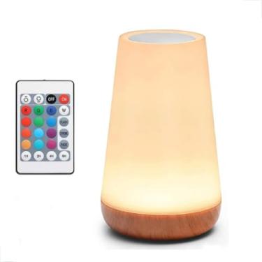 Imagem de Luminária Portátil Abajur Mesa Sala Quarto Touch Compacta Sem Fio Usb Iluminação Rgb Abajur de mesa, luminária decorativa ou luz de cabeceira em um só produto