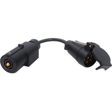 Imagem de CARROFIX Conversor de luz de caminhão para reboque, soquete de veículo dos EUA, lâmina RV de 7 polos para trailer europeu plugue de 7 pinos, caixa PA, controlado por chip