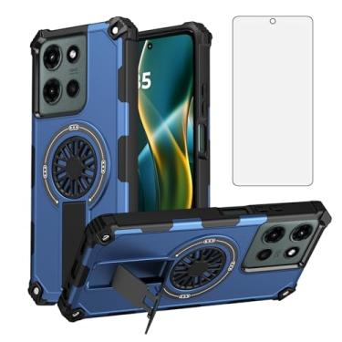 Imagem de Asuwish Capa de celular para Motorola Moto G 5G 2025 com protetor de tela de vidro temperado e suporte magnético à prova de choque, fina, híbrida, resistente, acessórios para celular G5G 5 G G5