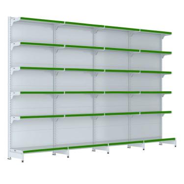 Imagem de Gondola Parede 202 Fit Farmacia Ate 4 Metros Branco Pe Verde