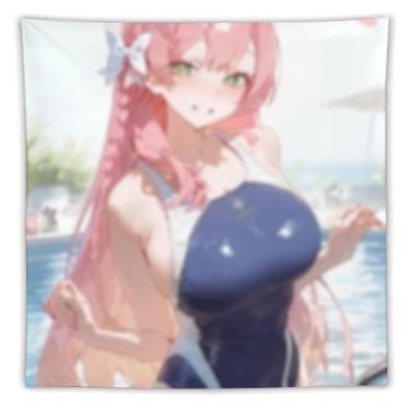 Imagem de LIEGBMEU Sexy Bikini Hot Anime Girl Tapeçaria 152.4 cm x 152.4 cm Interior Exterior Wall Quilt Art Decoração de Tapeçaria Caprichosa, AF274