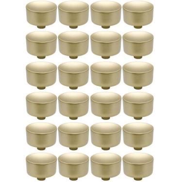 Imagem de Kit 24 Puxadores Pontos Dourados Yuma Móveis Armários e Gavetas Torral