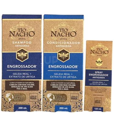 Imagem de Kit Tio Nacho Engrossador Shampoo 200ml, Condicionador 200ml e Spray 120ml