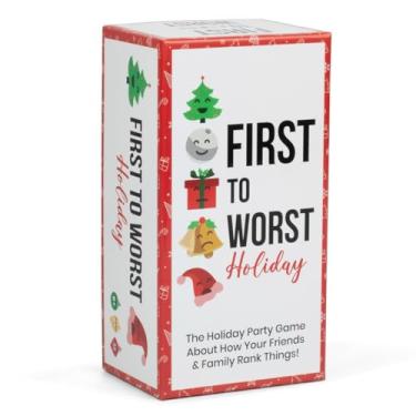 Imagem de FIRST TO WORST Holiday Edition Party Game - A Festive Card Game About How Your Friends & Family Rank Things for White Elephant Parties, Stocking Stuffers and Board Games with Friends