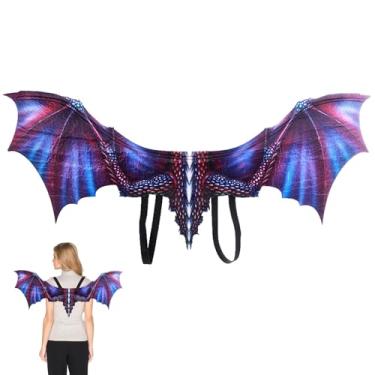 Imagem de Rrlihjgu Fantasia De Dragão Para Crianças - Asas De Halloween | Acessório Cosplay Tecido Não Tecido Para Festa Renascença Carnaval Fantasia Vestuário Adulto