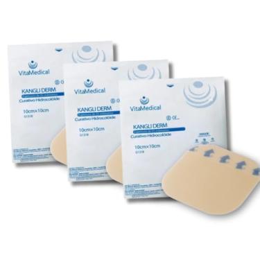Imagem de CURATIVO HIDROCOLOIDE KANGLI DERM EXTRA FINO 10CM X 10CM | Kit contendo 3 Unidades
