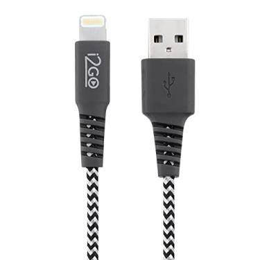 Imagem de Cabo Iphone/Cabo Lightning I2GO Certificado MFi 1,5m 2,4A Nylon Trançado Preto E Branco...
