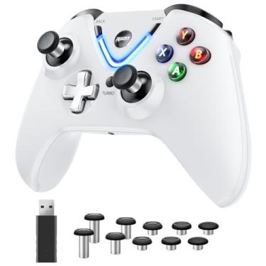 Imagem de RALAN Wireless Controller with Paddles for Xbox One S/X, Xbox Series S/X, Windows PC, 2.4G Wireless Adapter with 3.5mm Headphone Jack, ALPS Joystick, Hall Effect Sensing trigger
