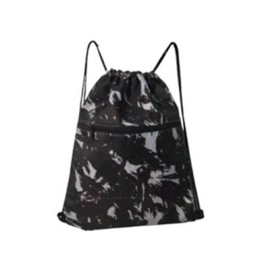 Imagem de Saco mochila camuflada com zíper para academia confortável preto - sim