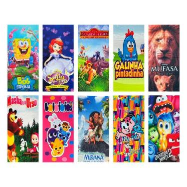 Imagem de Kit 3 Toalhas Infantis Banho Praia Piscina 1,40x70 Personagens Princes