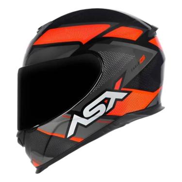 Imagem de Capacete ASX Eagle Fast Preto Grafite e Vermelho-Feminino