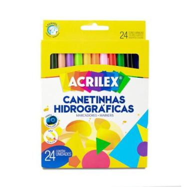 Imagem de Canetinha Hidrografica Lavável 24 Cores Acrilex