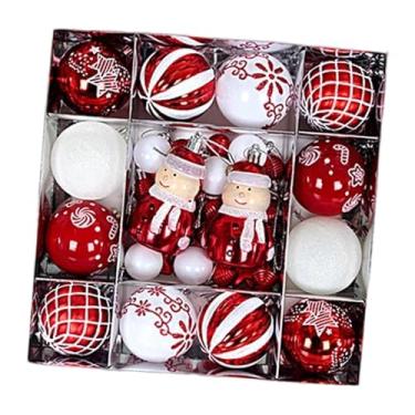 Imagem de Tachiuwa 44x Bolas de Natal Enfeites Decorações de Natal Bolas de DIY Enfeites Pendurados para Festivais Ao Ar Livre Dentro de Casa Aniversário, Boneco de Neve Vermelho E Branco