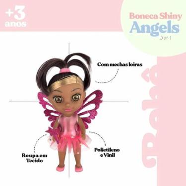 Imagem de Brinquedo Boneca Shiny Angels 3 em 1 Sereia Fada e Bailarina Infantil 