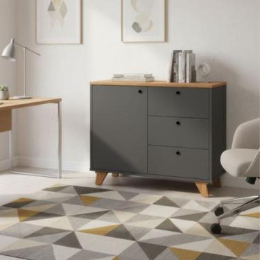 Imagem de Aparador Balcão Buffet para Café 3 Gavetas com Porta Lugano - Artany, 