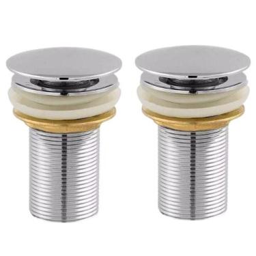 Imagem de Kit 2 Válvula Click Lavatorio 1 1/4 Metal Inox Cuba Tanque - Zrz