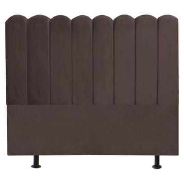 Imagem de Cabeceira Nuvem Cama Box Solteiro 90 Cm Alanis Suede Marrom - Black Ho