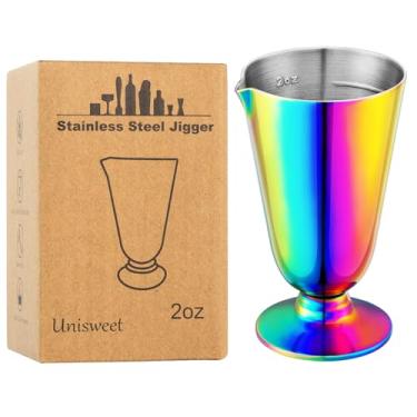 Imagem de UNISWEET Jigger de coquetel premium de 59 g, materiais de aço inoxidável com 7 escalas de medição dentro, máquina de medição de vinho profissional para coquetéis e licores, bom para bartenders e uso