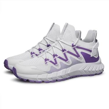 Imagem de SILLENORTH Tênis Feminino de Corrida com Cadarço Confortável Atlético Moderno Antiderrapante Para Caminhada Roxo,36