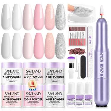 Imagem de Kit de pó para imersão para unhas SAVILAND SSProDip X com furadeira de