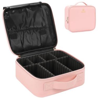 Imagem de Makeup Train Case Relavel Travel Travel Cosmetic Organizer rosa