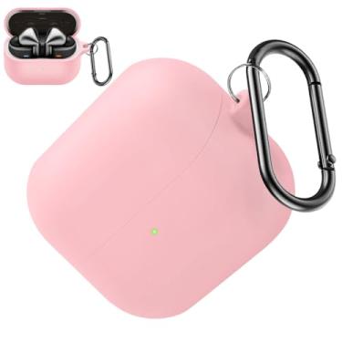 Imagem de Miimall Capa para Samsung Galaxy Buds 3/Buds 3 Pro, capa protetora de silicone com mosquetão, à prova de arranhões, carregamento sem fio, proteção total, acessórios de fone de ouvido para mulheres e