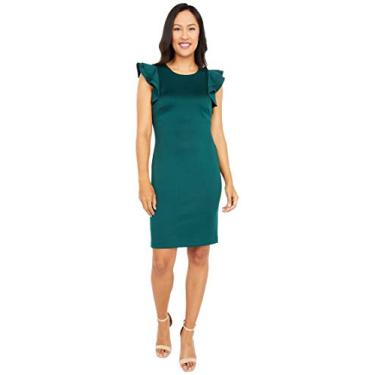 Imagem de Tommy Hilfiger Vestido feminino plus size com manga esvoaçante, Cipreste, 38